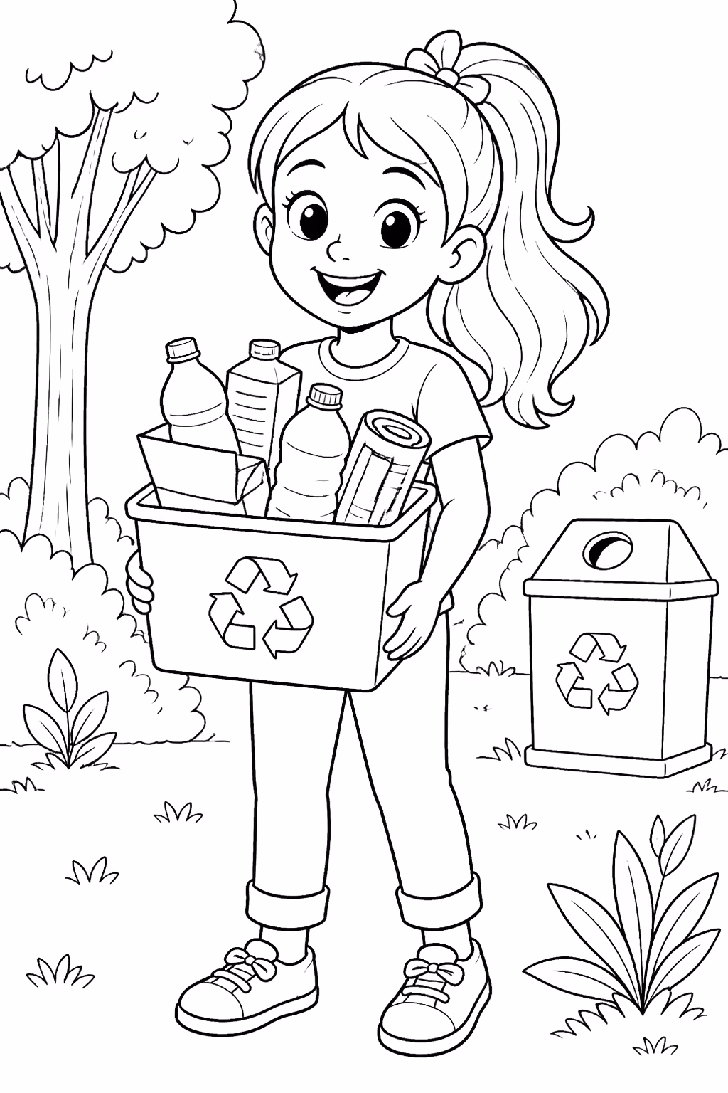Meio ambiente para colorir — desenho para imprimir