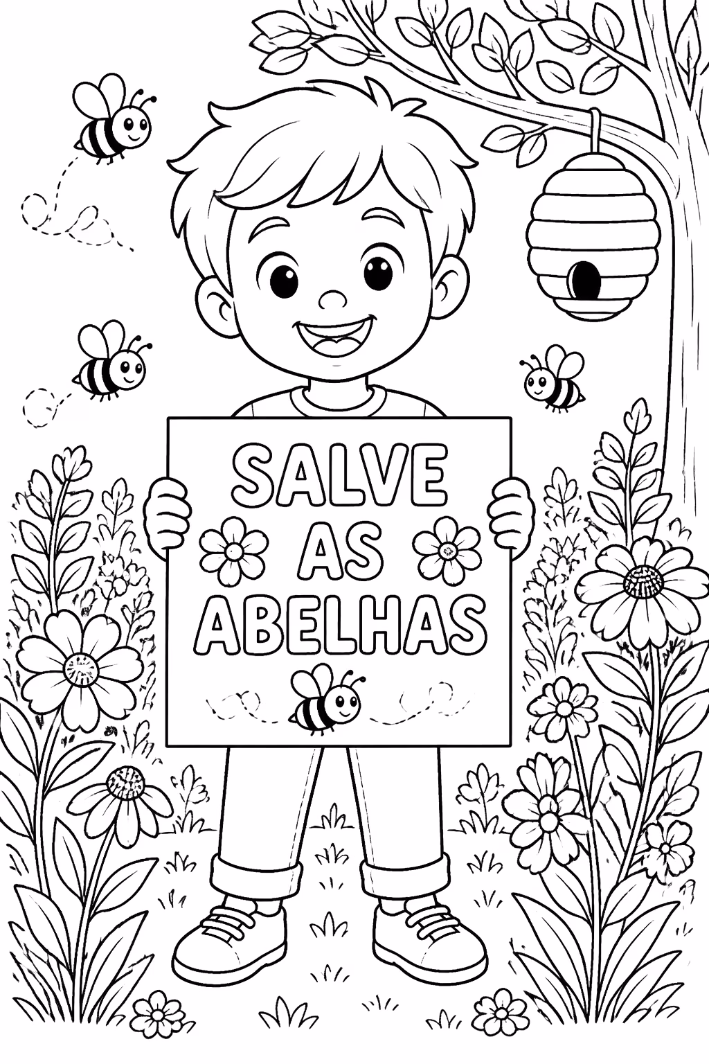 Meio ambiente para colorir — desenho para imprimir