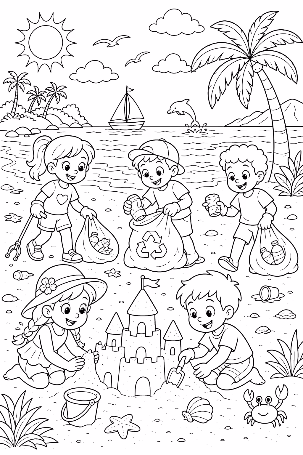 Meio ambiente para colorir — desenho para imprimir