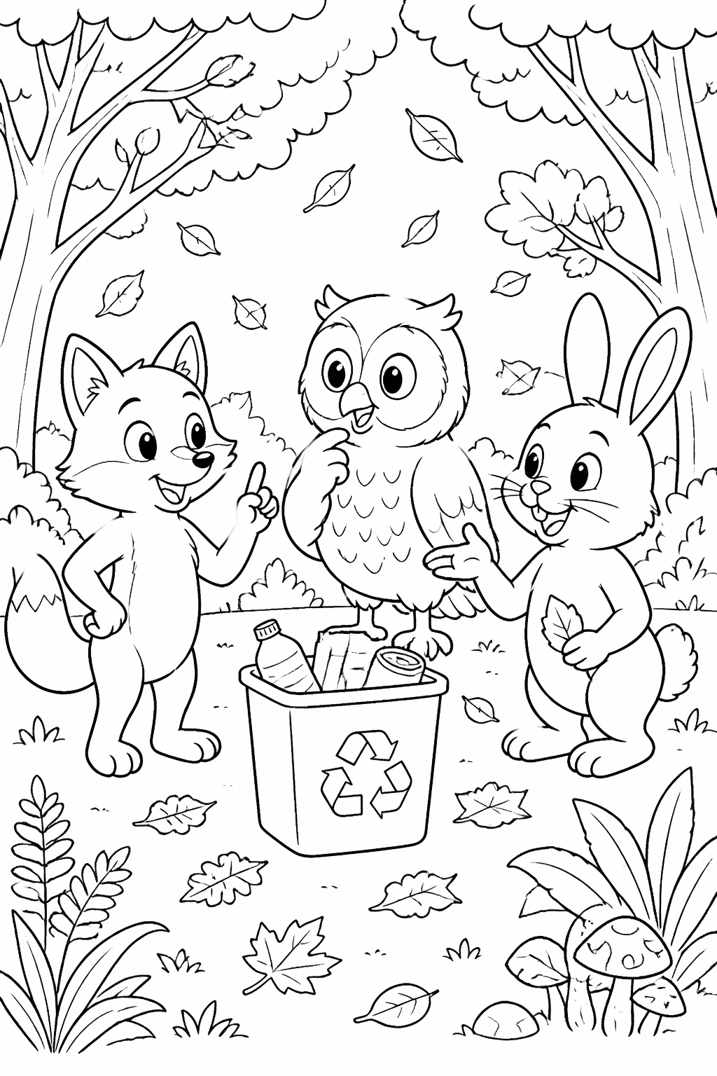 Meio ambiente para colorir — desenho para imprimir
