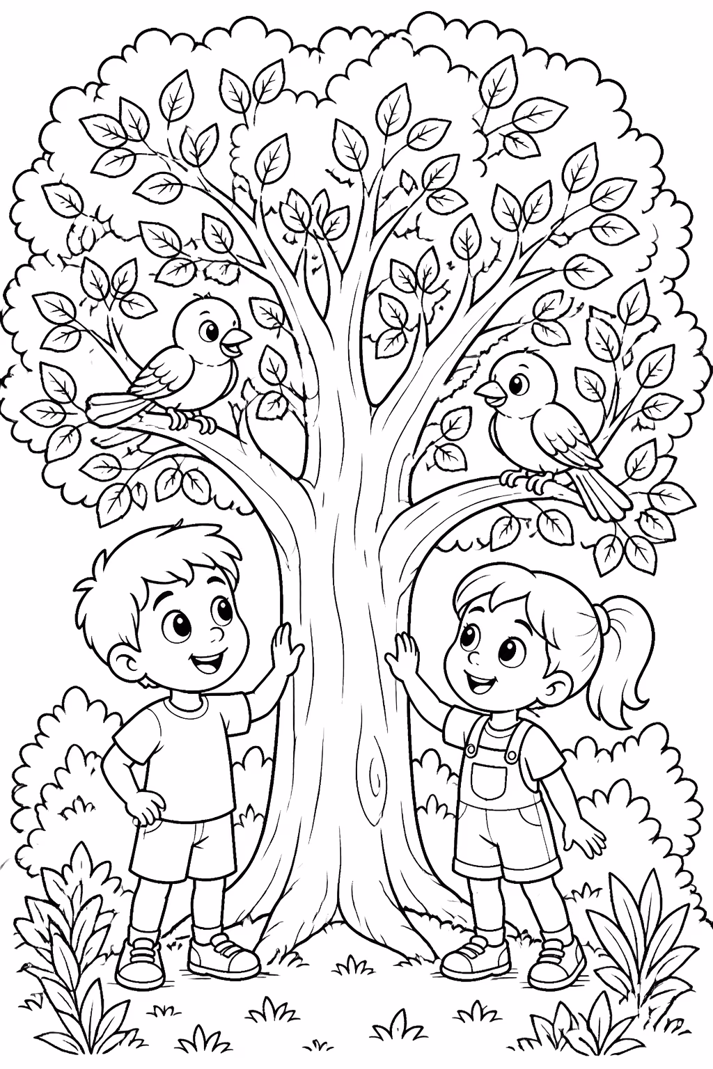 Meio ambiente para colorir — desenho para imprimir