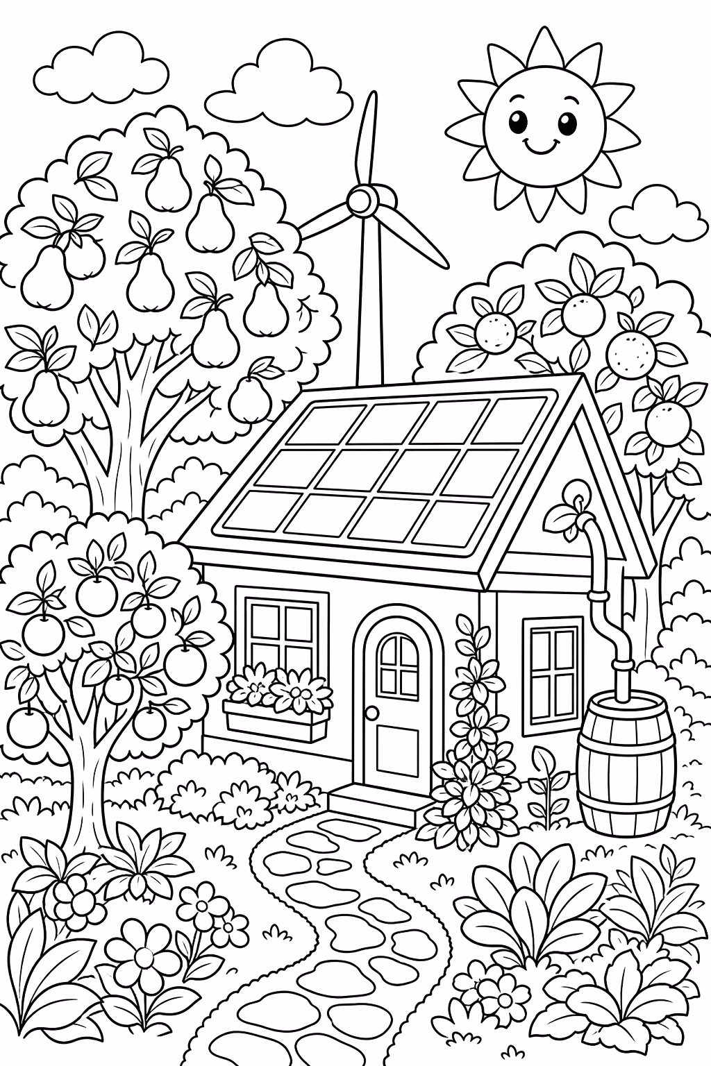 Meio ambiente para colorir — desenho para imprimir