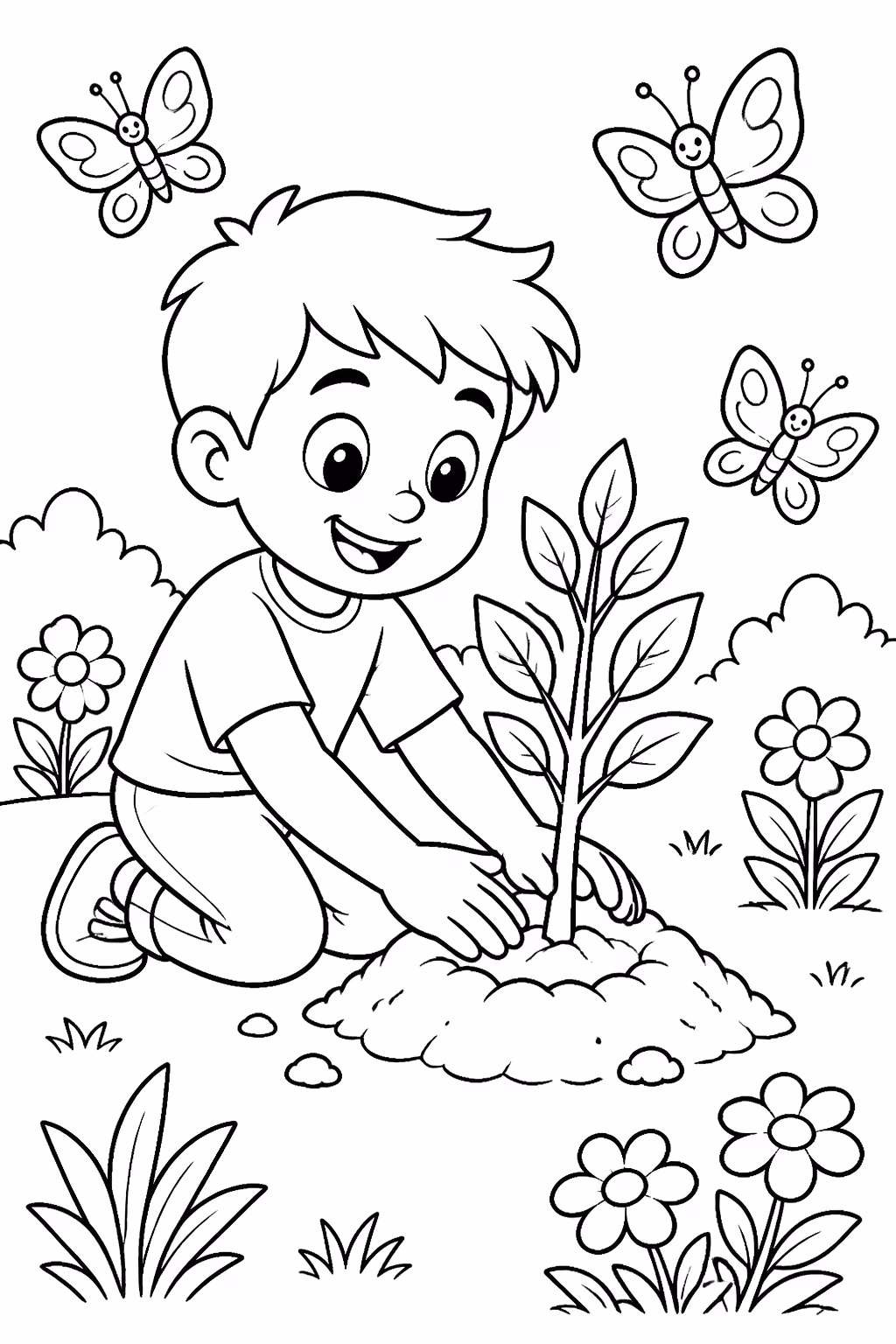 Meio ambiente para colorir — desenho para imprimir