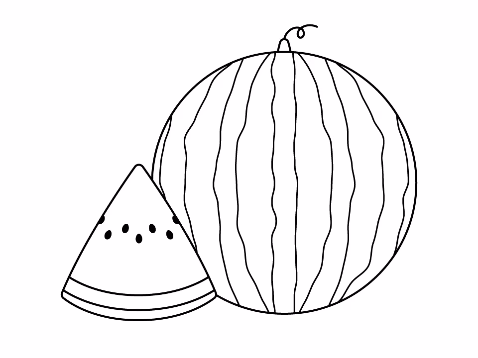 Melancia para colorir — desenho para imprimir
