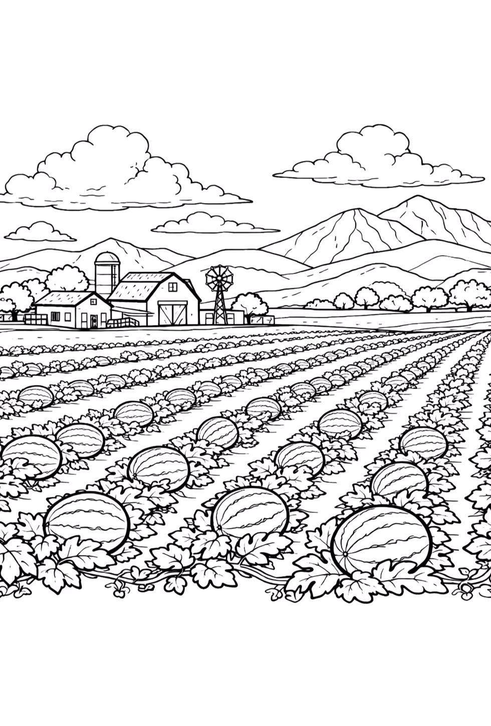 Melancia para colorir — desenho para imprimir