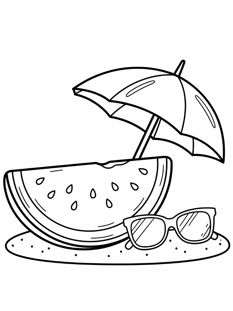Melancia para colorir — desenho para imprimir