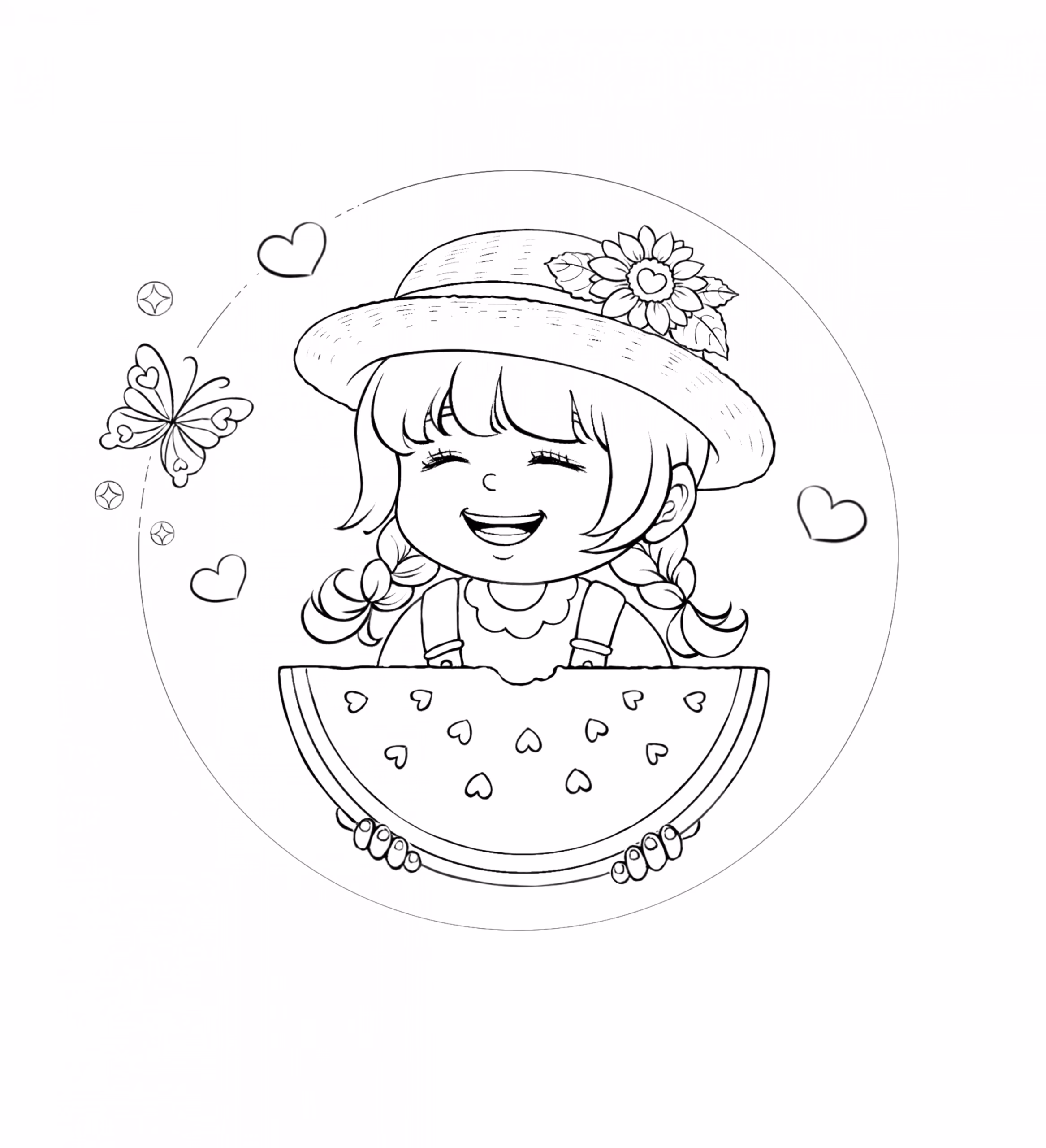 Melancia para colorir — desenho para imprimir