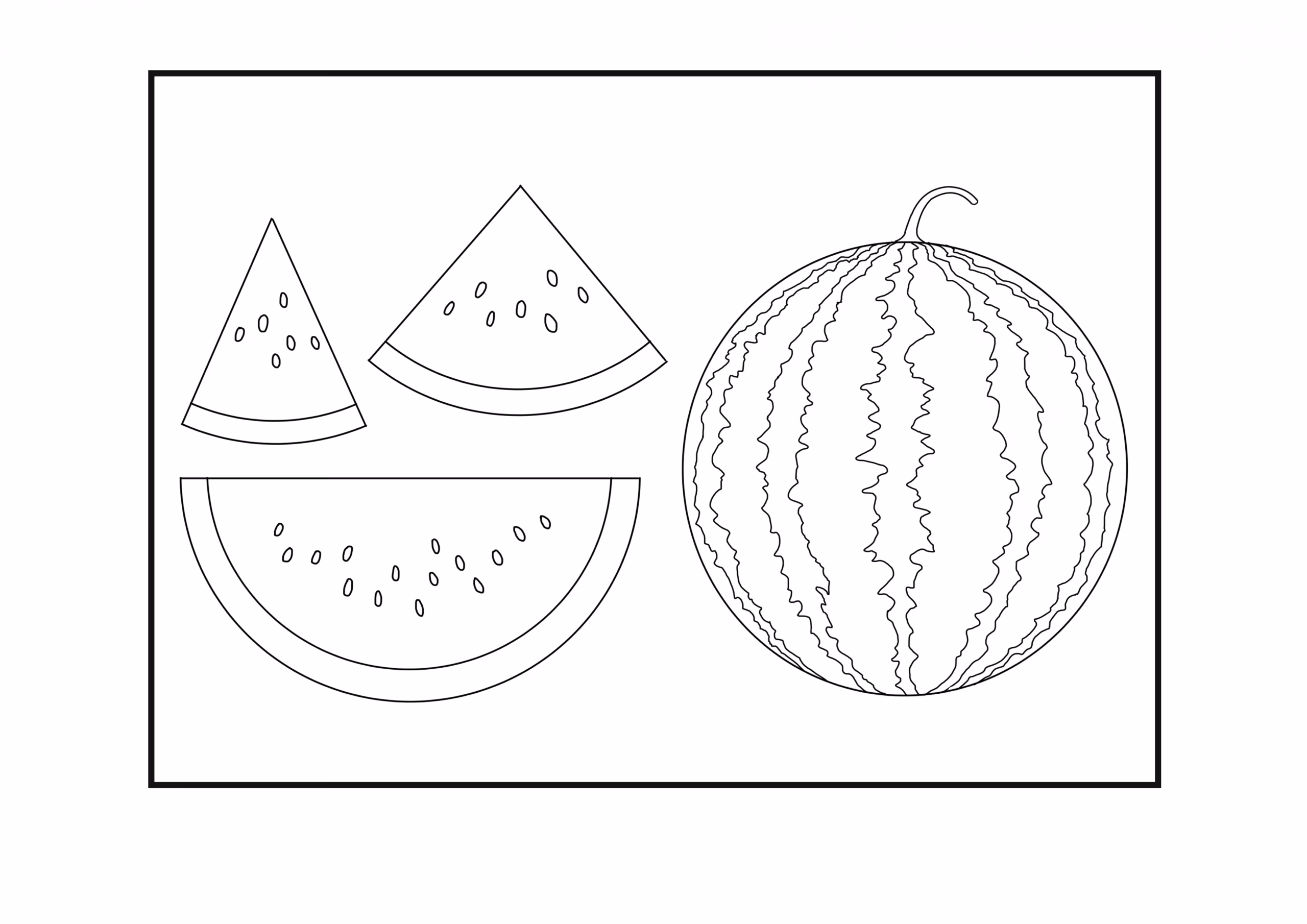 Melancia para colorir — desenho para imprimir