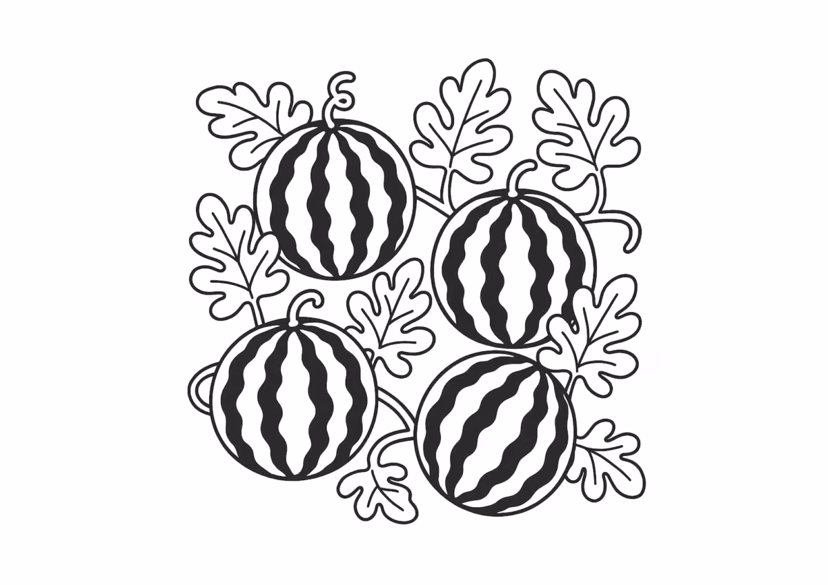 Melancia para colorir — desenho para imprimir
