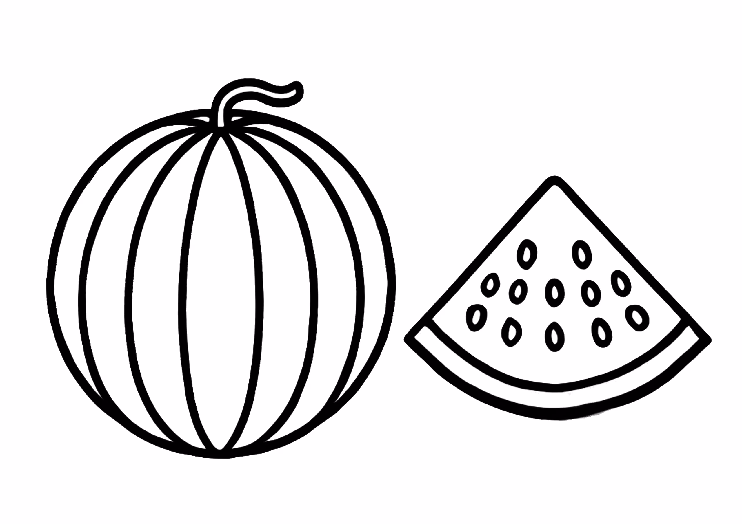 Melancia para colorir — desenho para imprimir