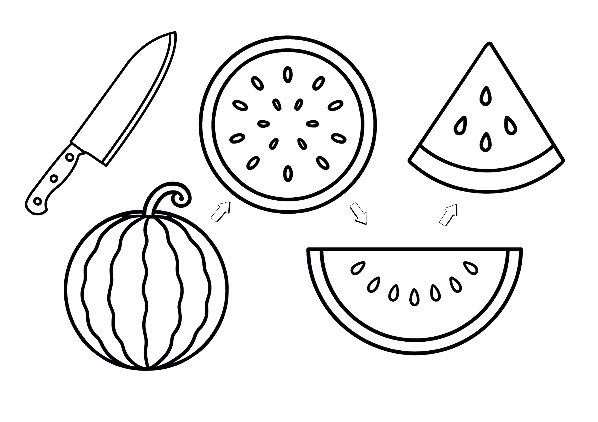 Melancia para colorir — desenho para imprimir