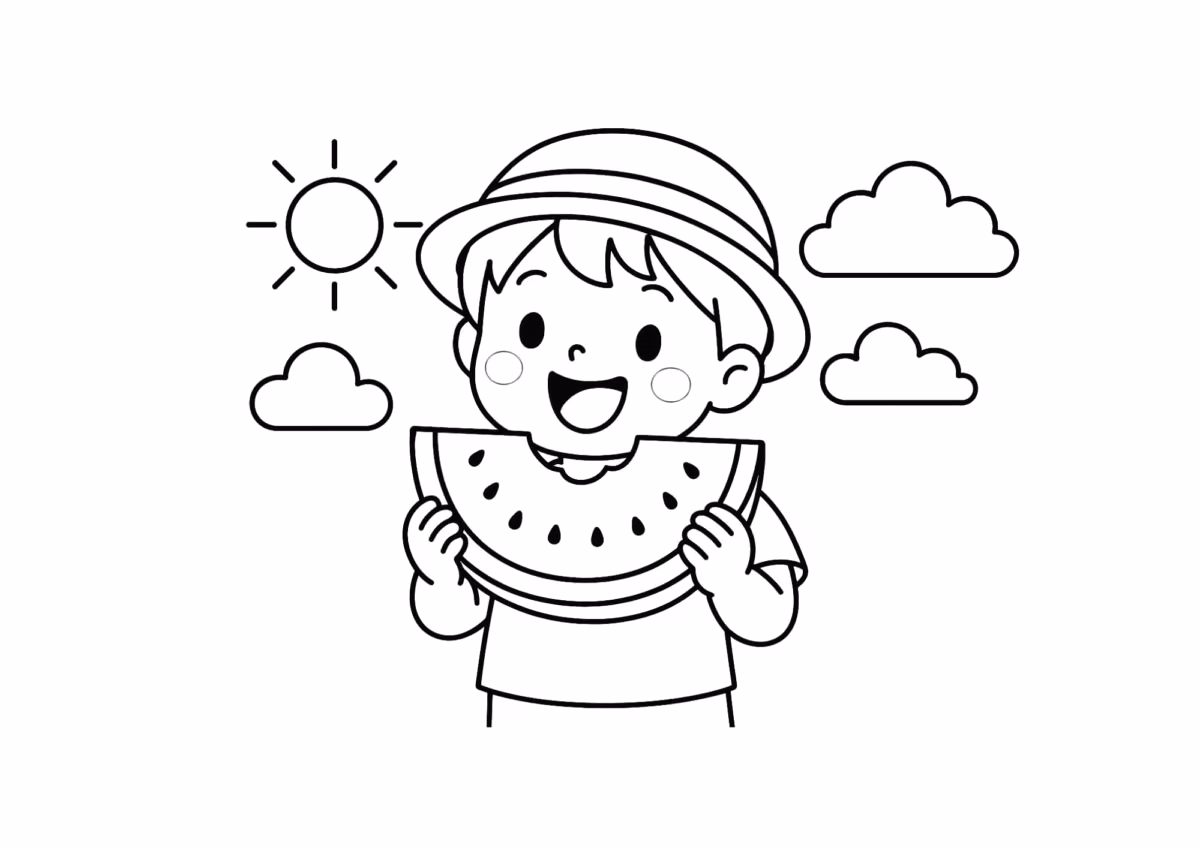 Melancia para colorir — desenho para imprimir