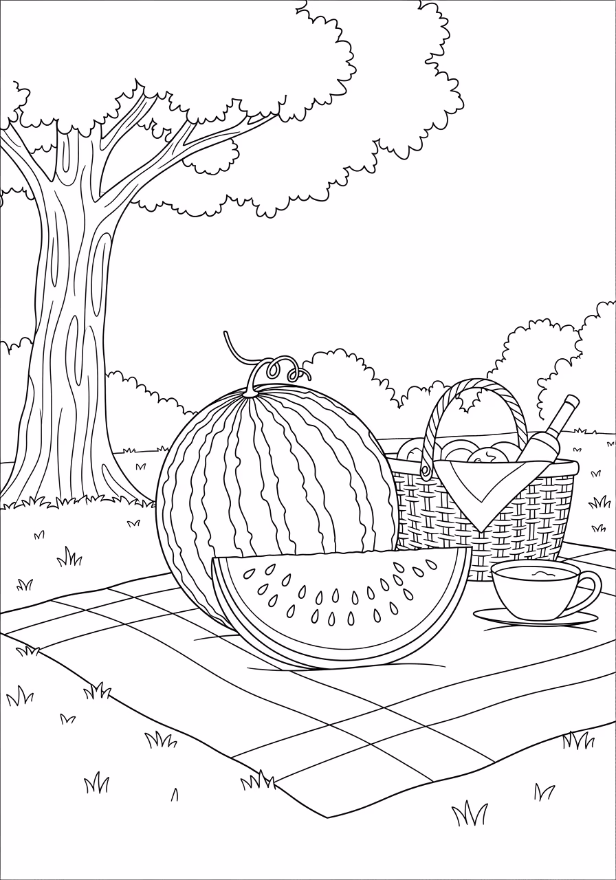 Melancia para colorir — desenho para imprimir