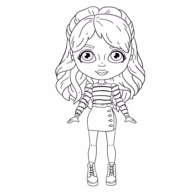 Meninas para colorir — desenho para imprimir