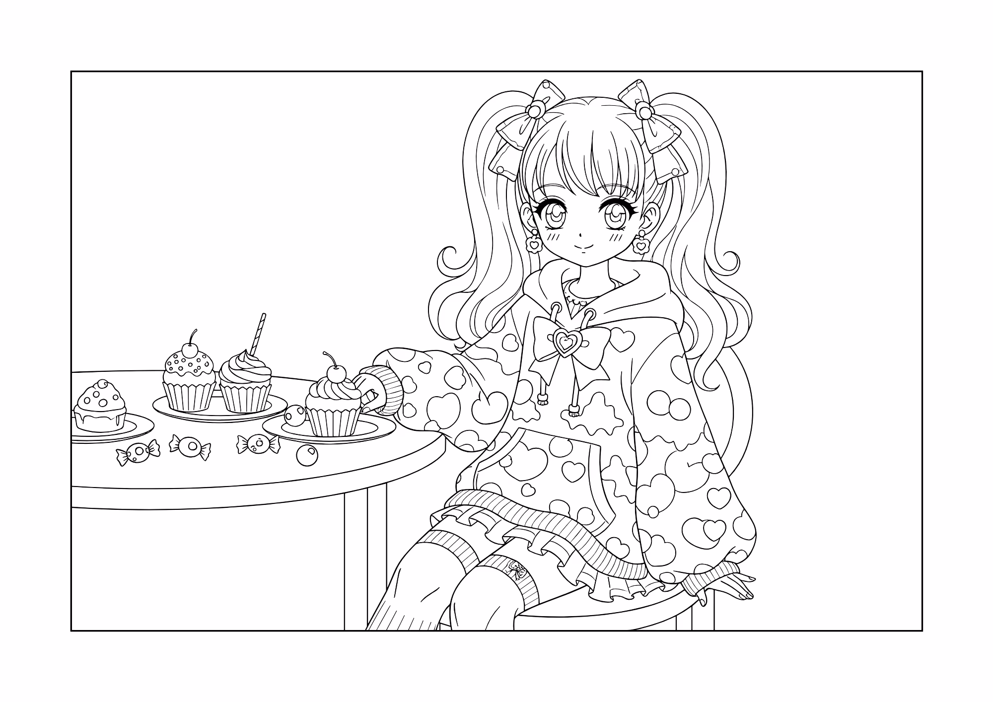 Meninas para colorir — desenho para imprimir