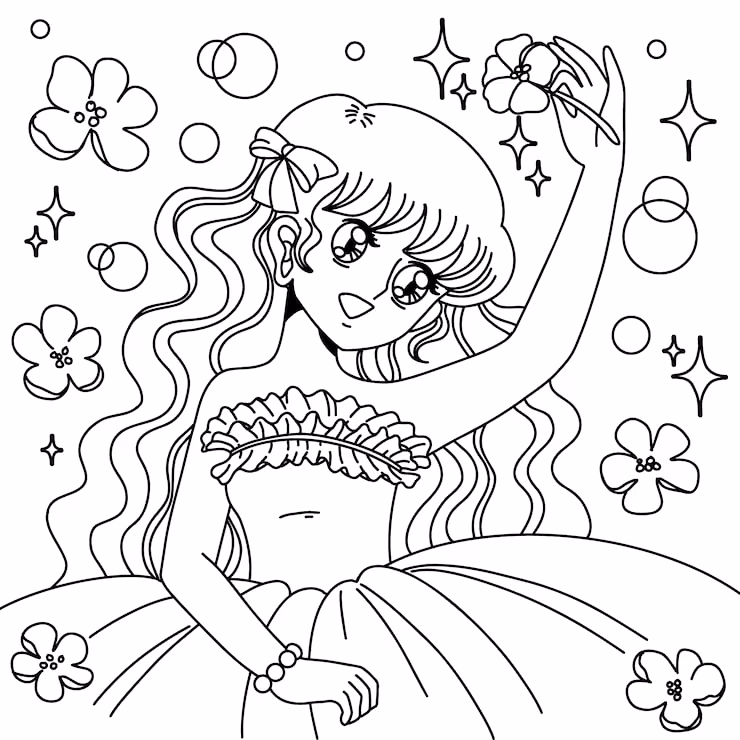 Meninas para colorir — desenho para imprimir