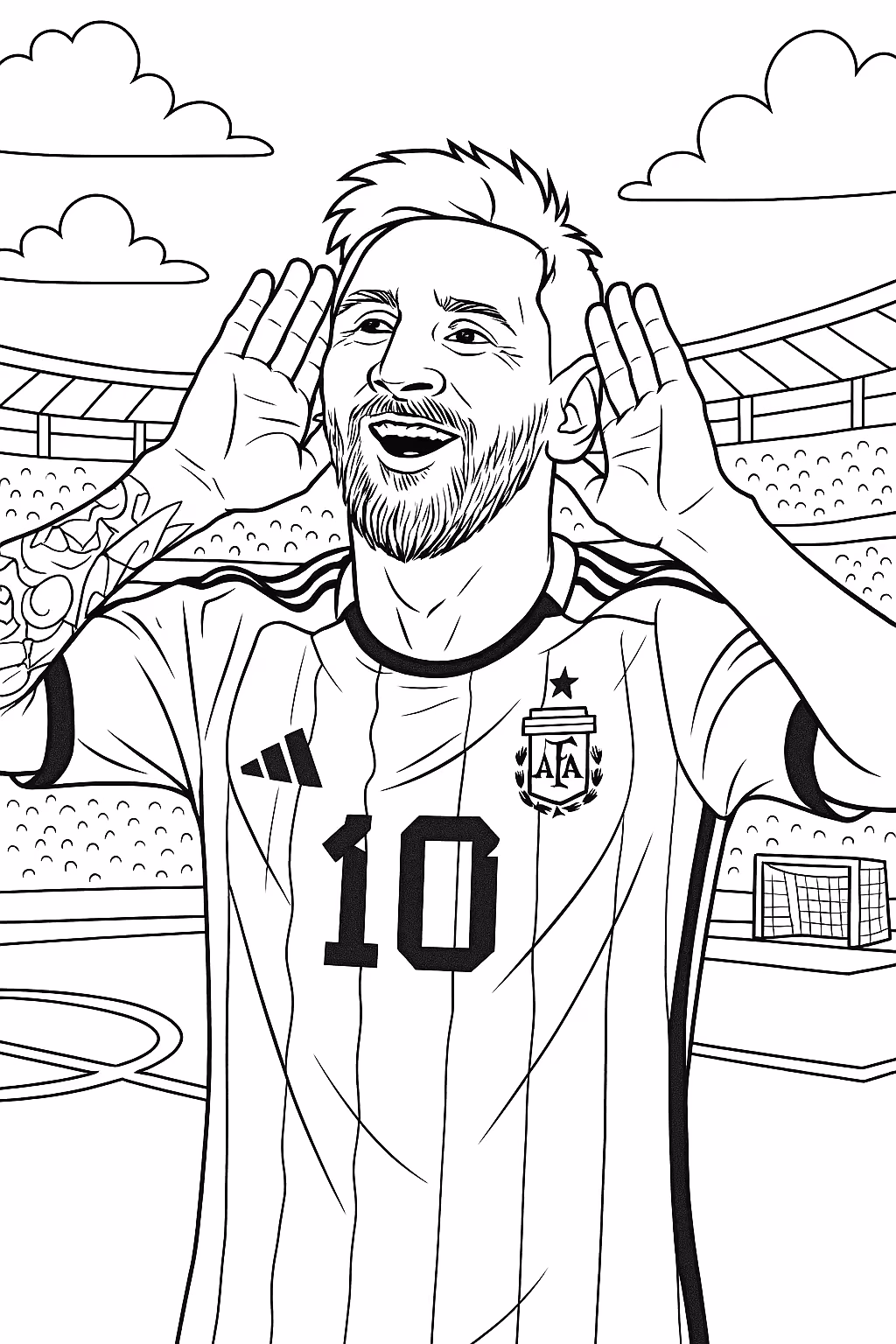 Messi para colorir — desenho para imprimir