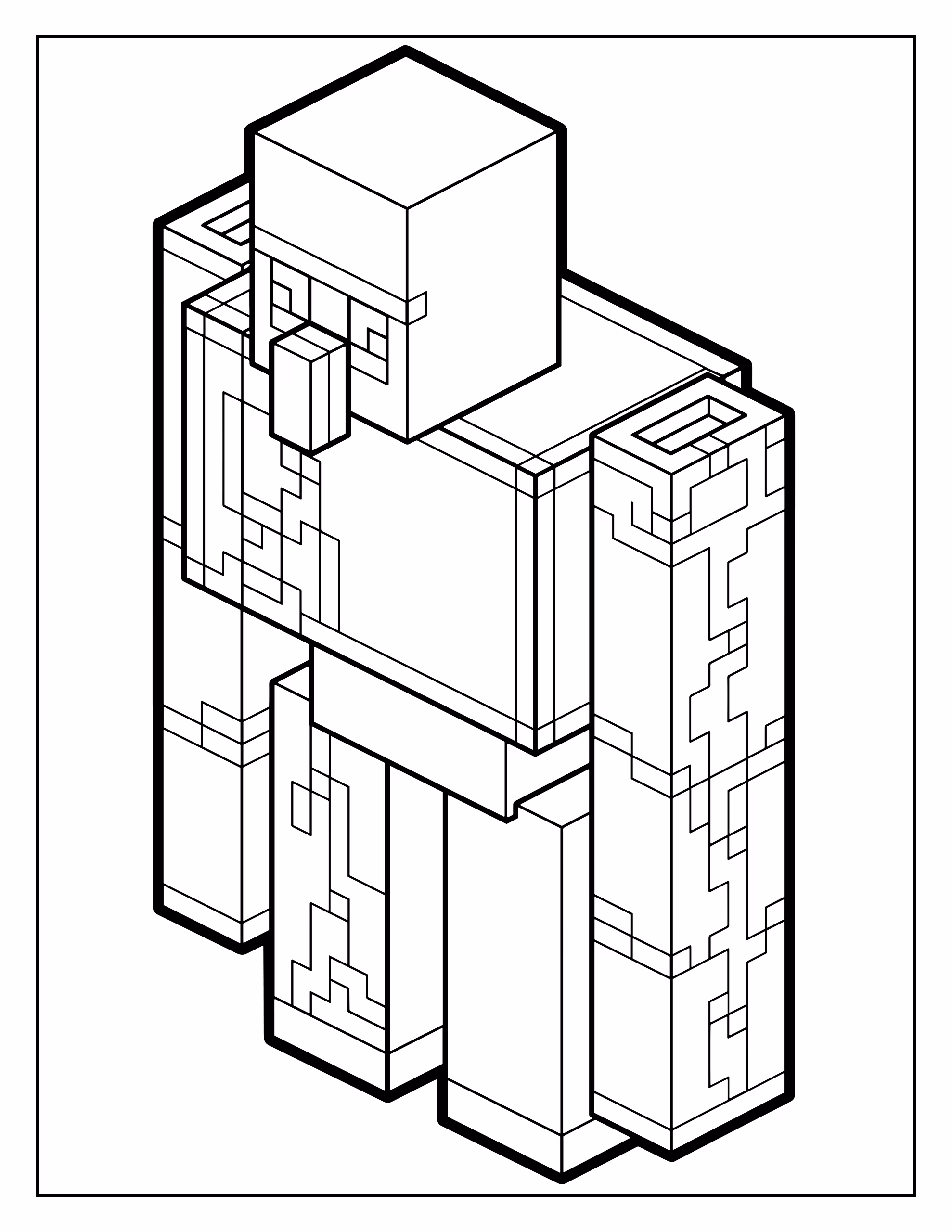Minecraft para colorir — desenho para imprimir
