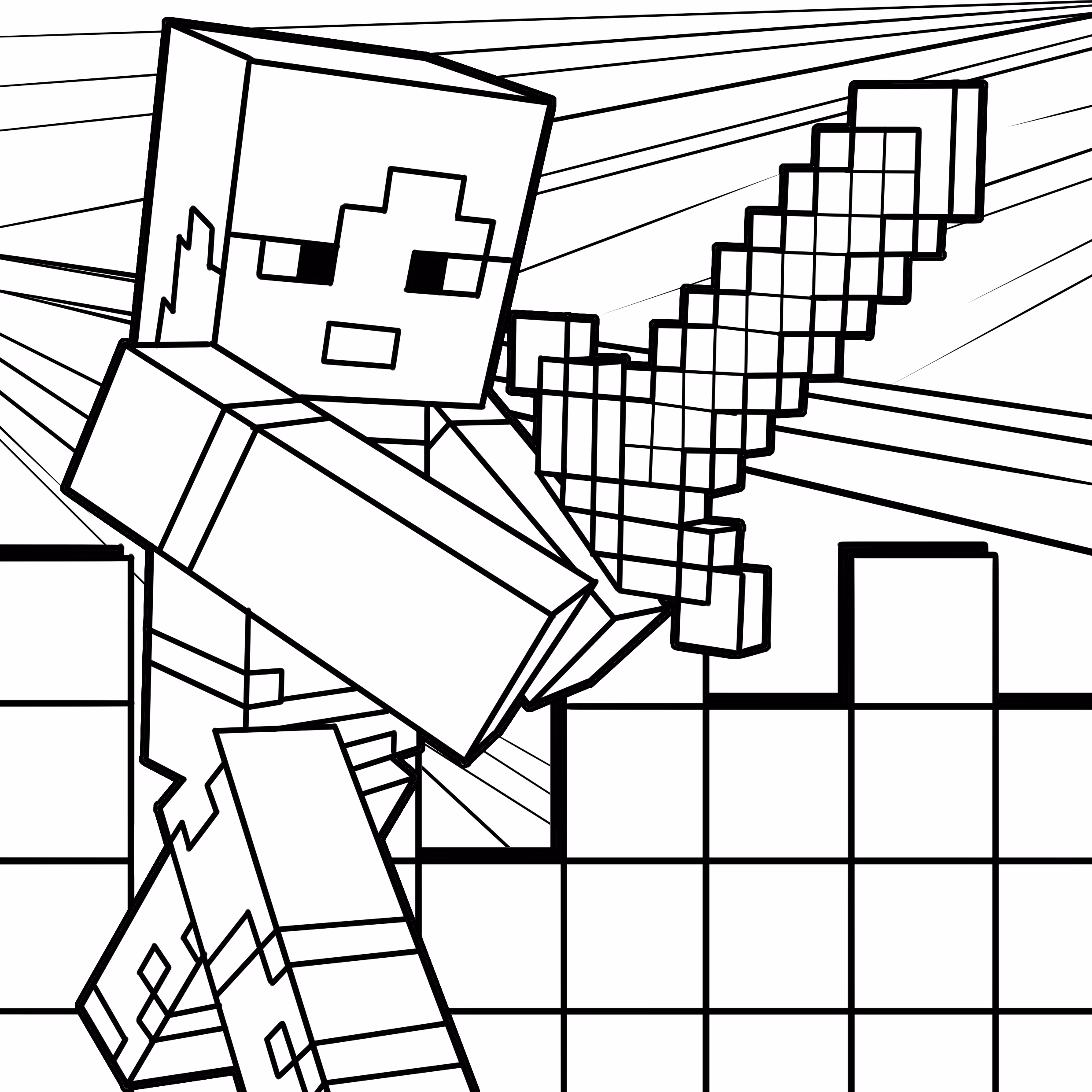 Minecraft para colorir — desenho para imprimir