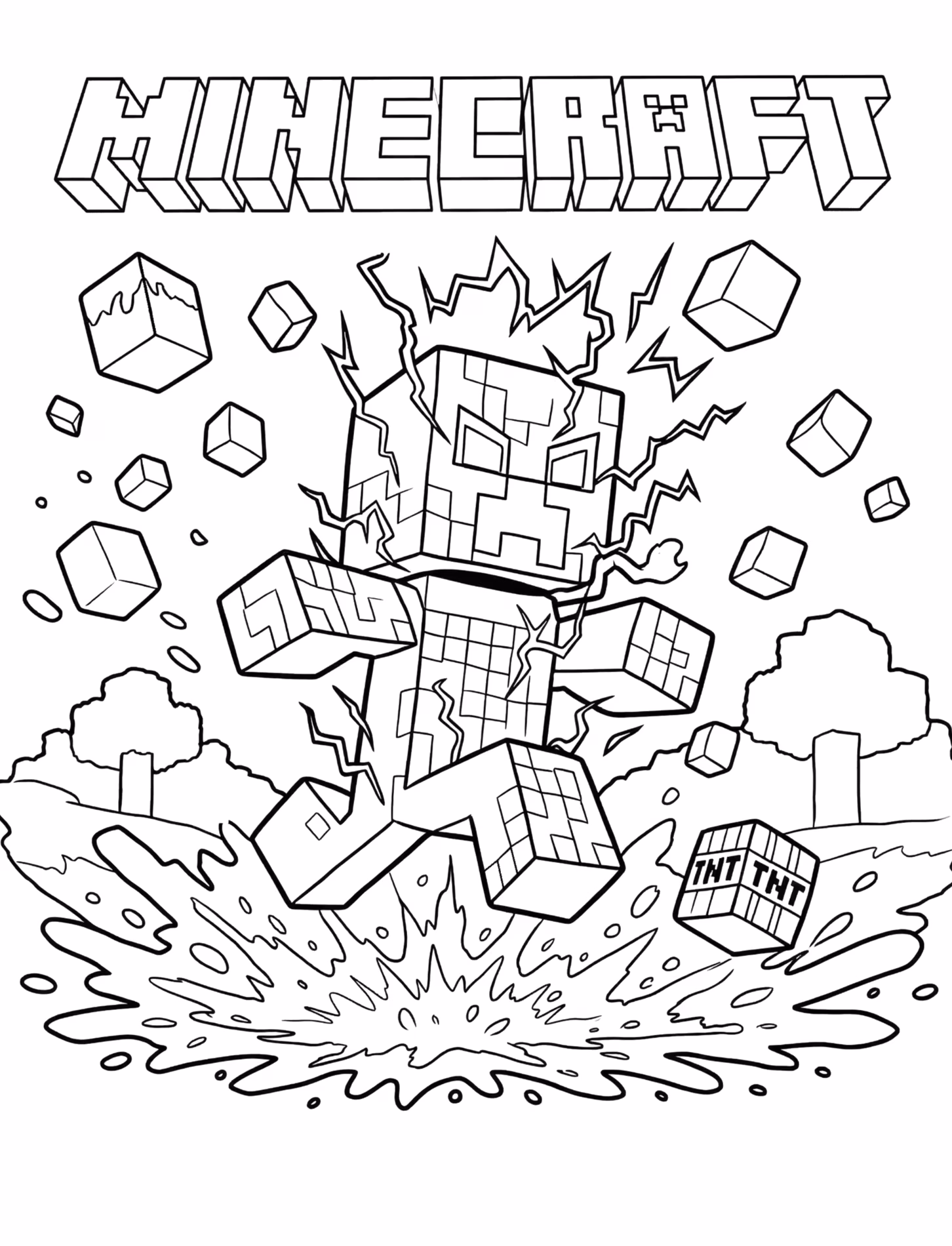 Minecraft para colorir — desenho para imprimir