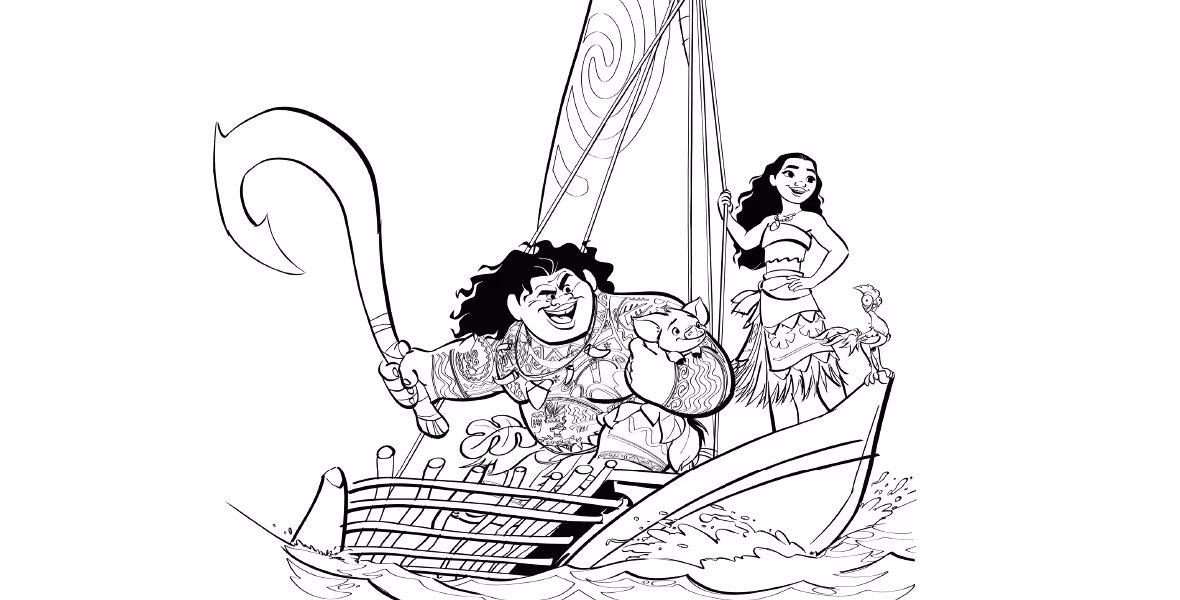 Moana para colorir — desenho para imprimir