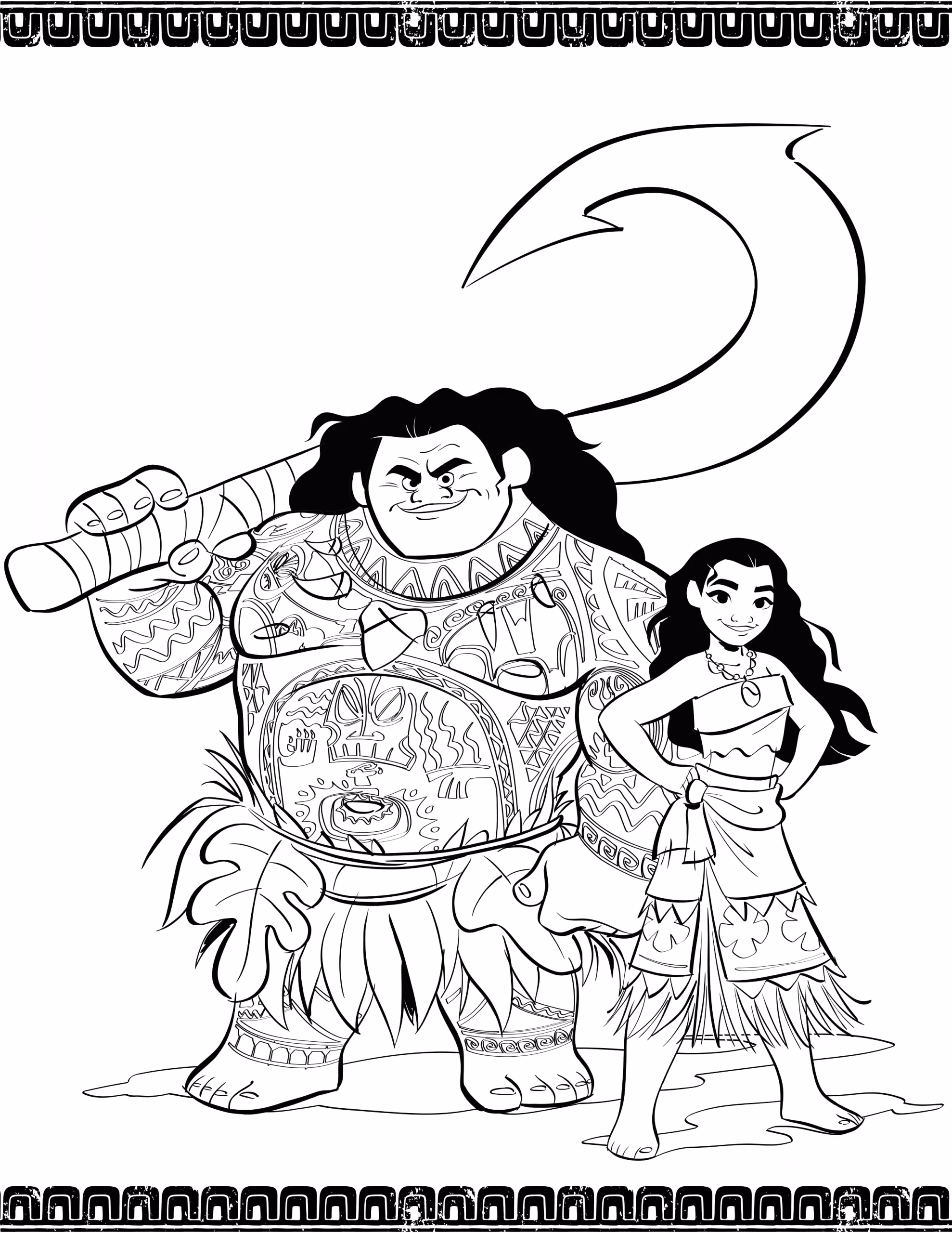 Moana para colorir — desenho para imprimir
