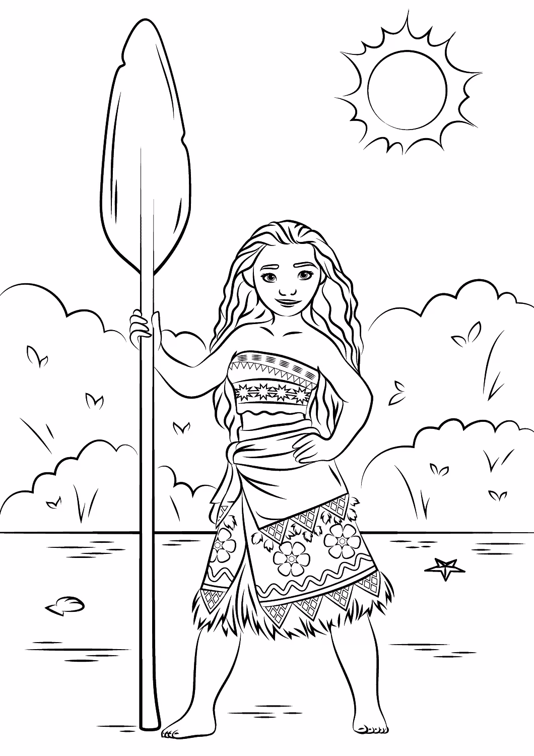 Moana para colorir — desenho para imprimir