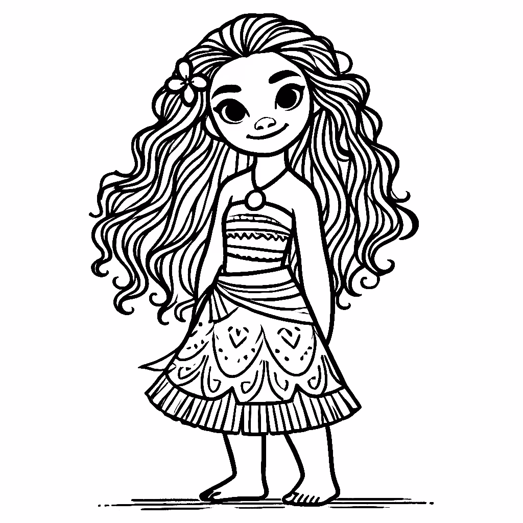 Moana para colorir — desenho para imprimir