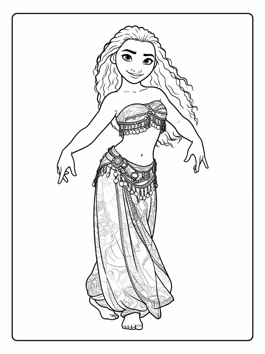 Moana para colorir — desenho para imprimir