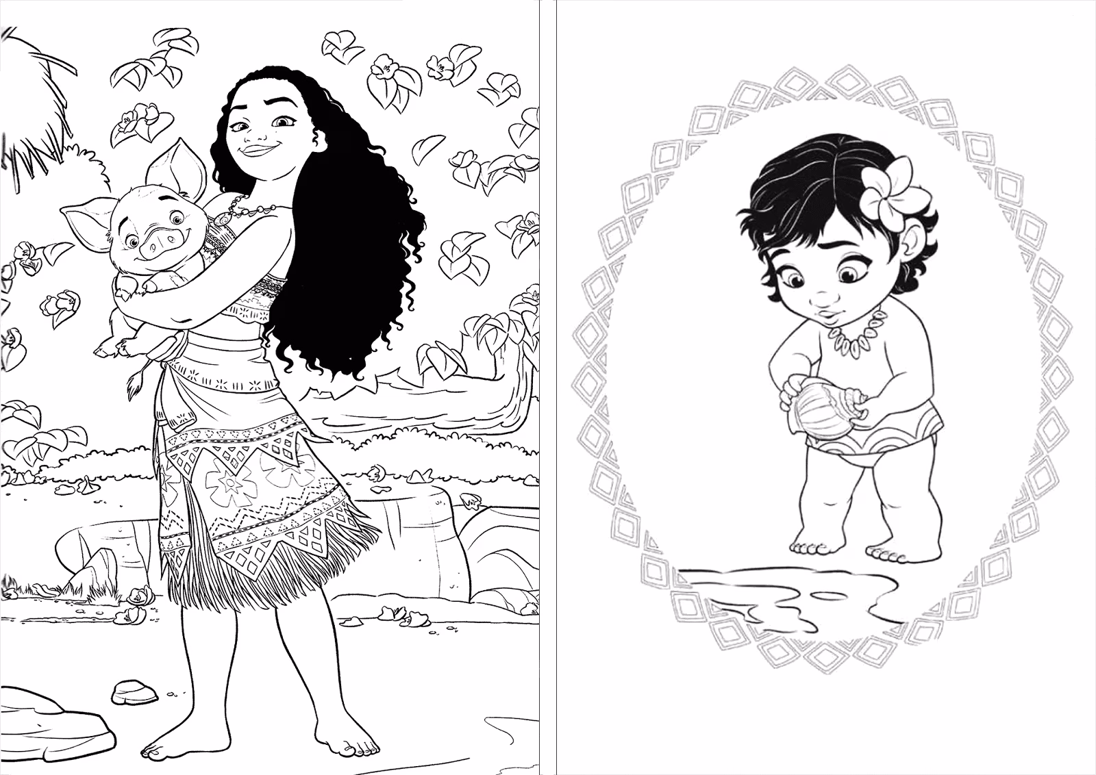 Moana para colorir — desenho para imprimir