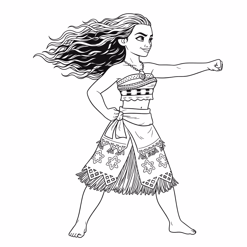 Moana para colorir — desenho para imprimir