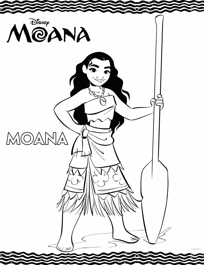 Moana para colorir — desenho para imprimir