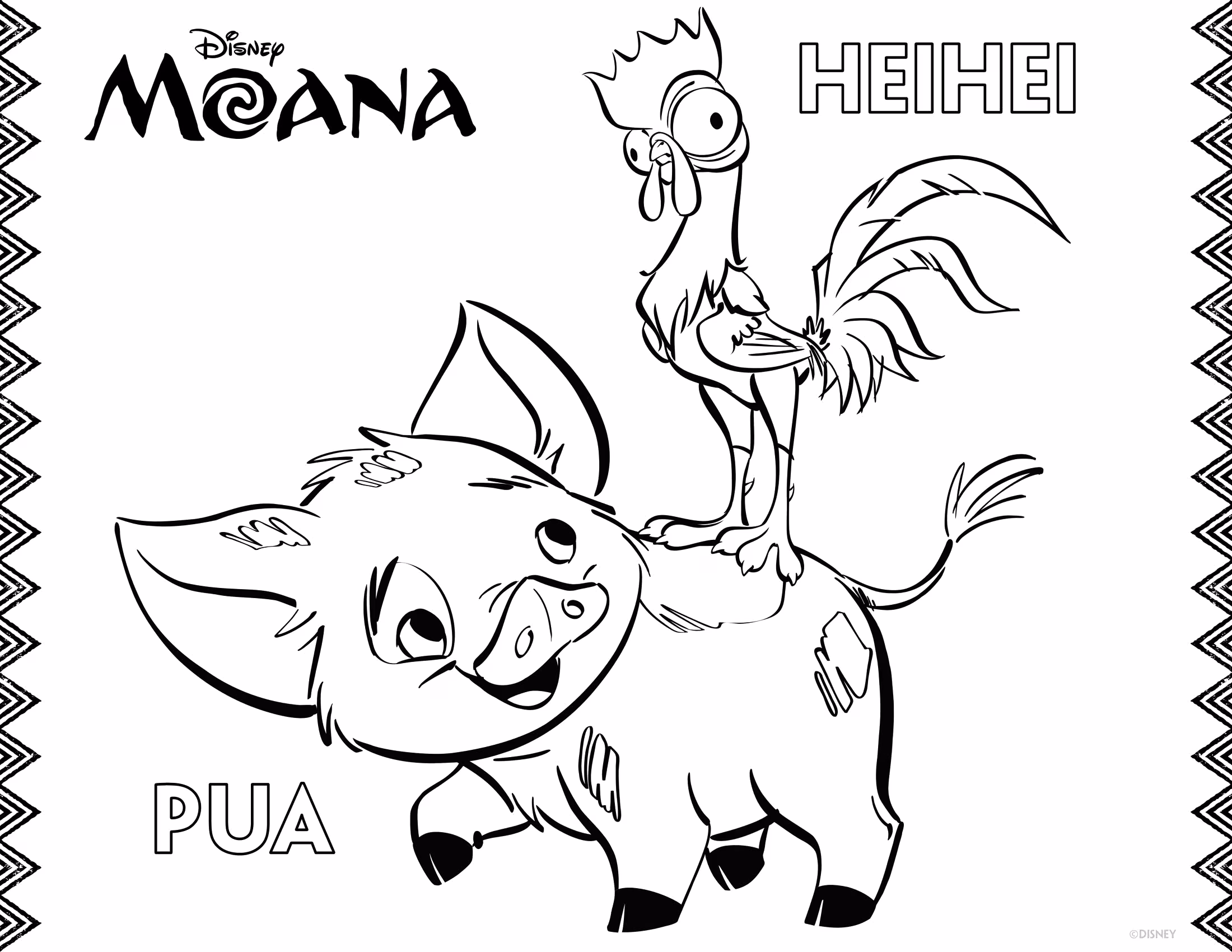 Moana para colorir — desenho para imprimir