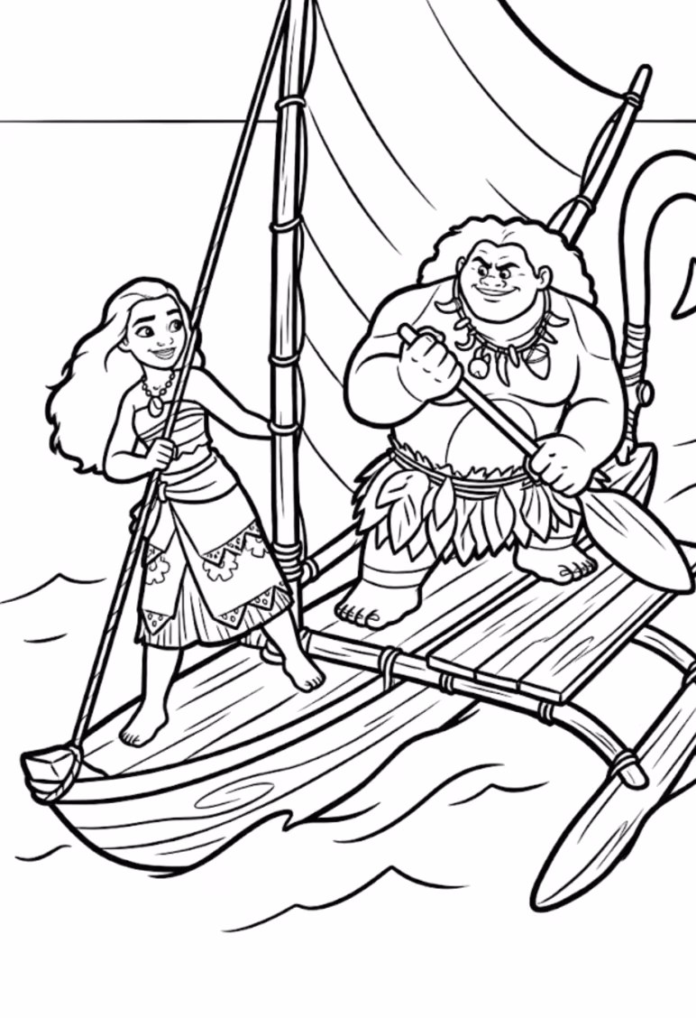 Moana para colorir — desenho para imprimir