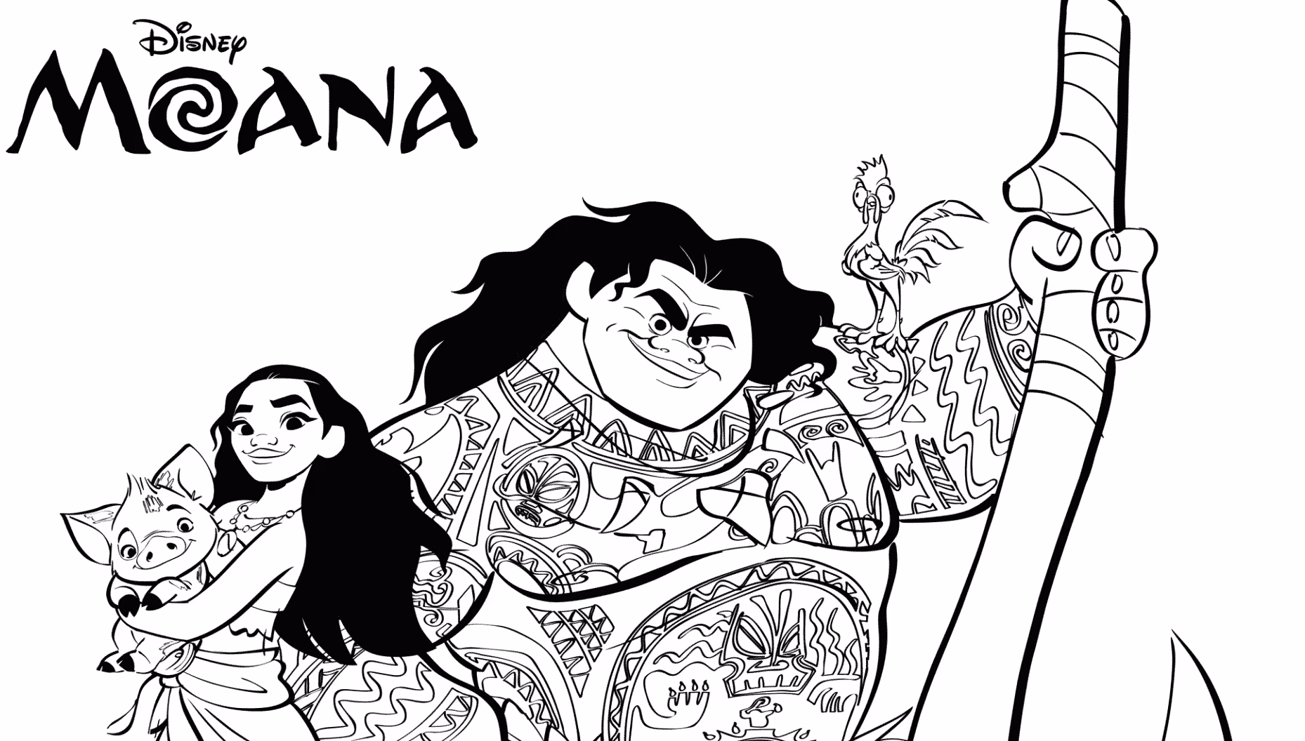 Moana para colorir — desenho para imprimir