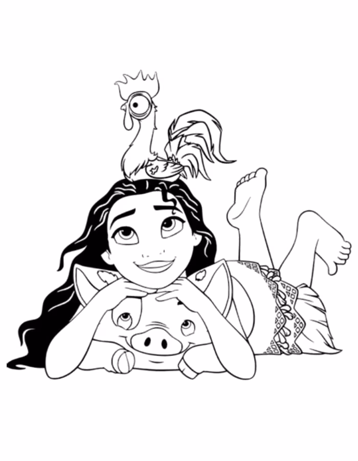 Moana para colorir — desenho para imprimir
