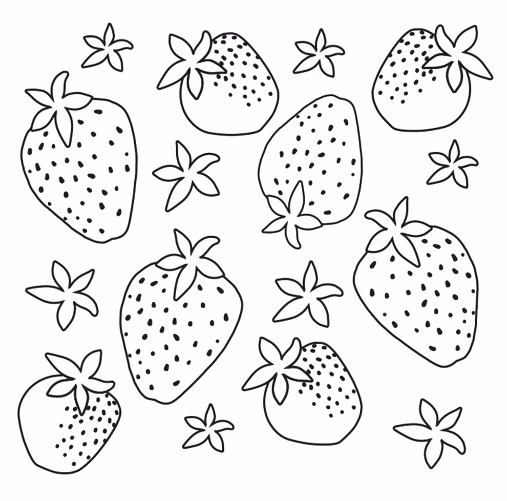 Morango para colorir — desenho para imprimir