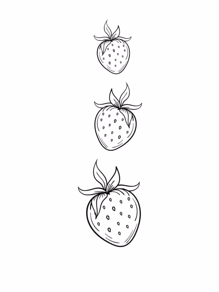 Morango para colorir — desenho para imprimir