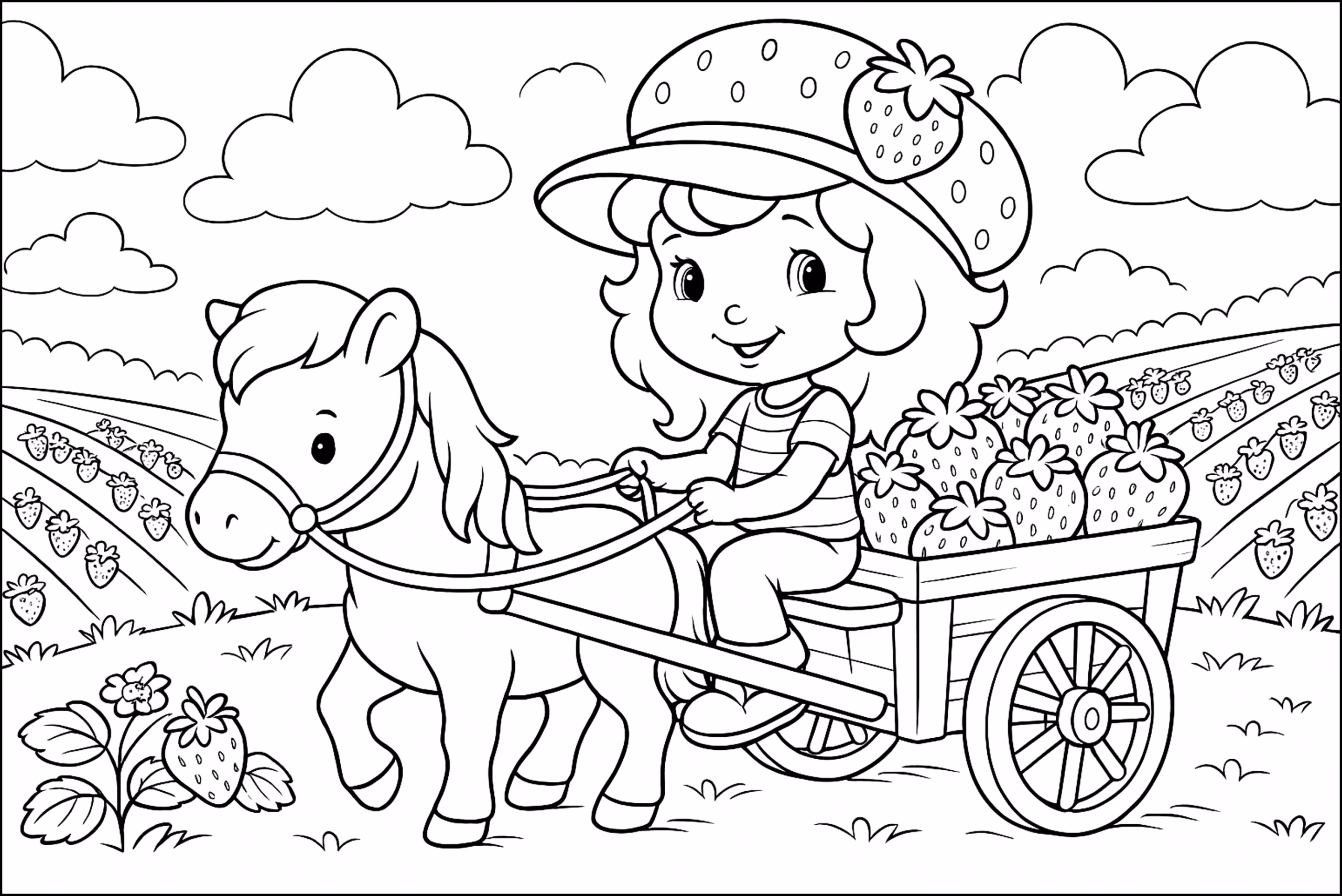 Moranguinho para colorir — desenho para imprimir