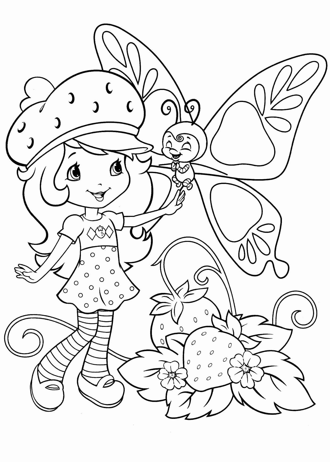 Moranguinho para colorir — desenho para imprimir