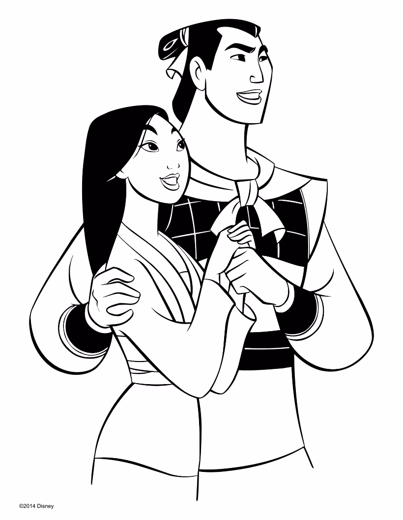 Mulan para colorir — desenho para imprimir