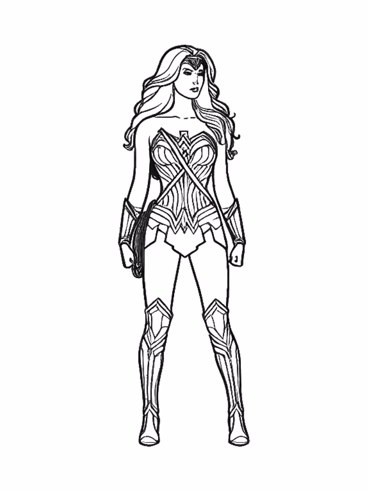 Mulher maravilha para colorir — desenho para imprimir