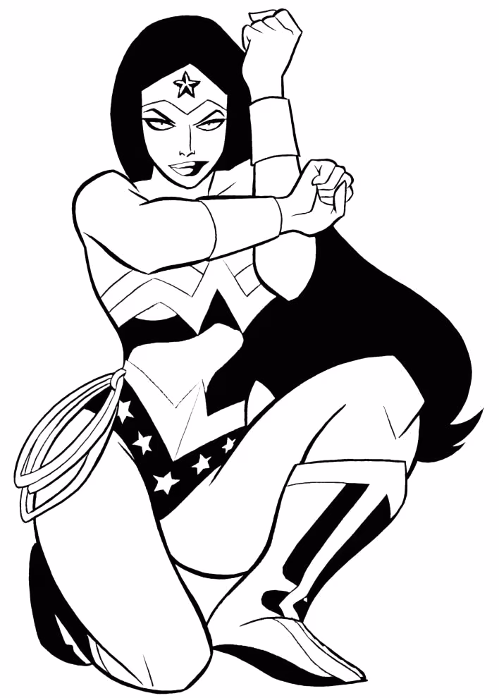 Mulher maravilha para colorir — desenho para imprimir