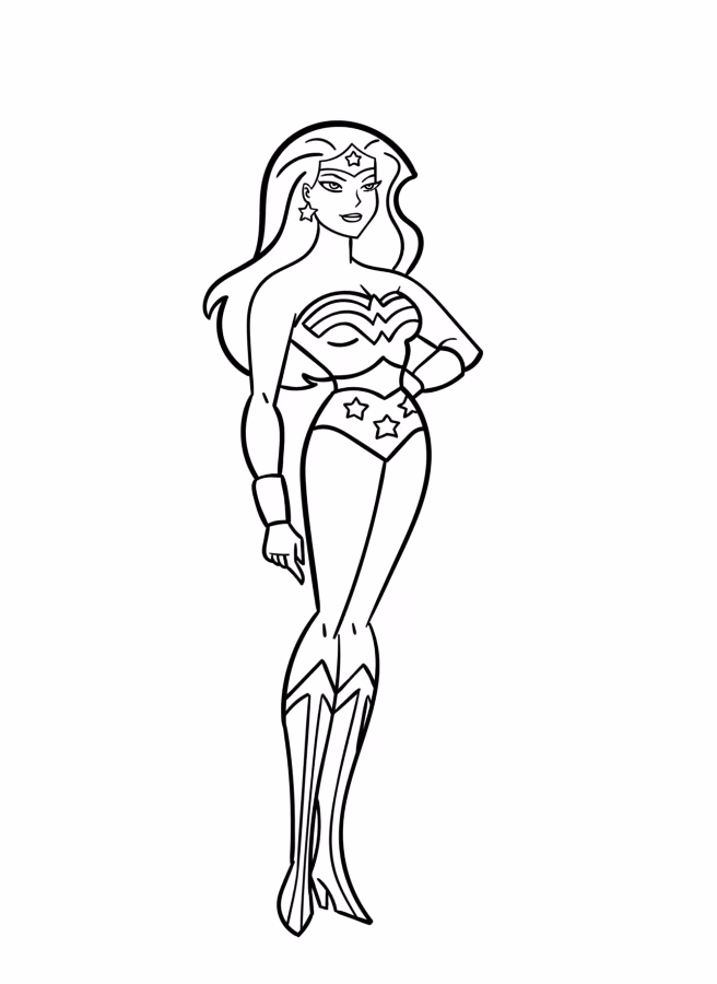 Mulher maravilha para colorir — desenho para imprimir