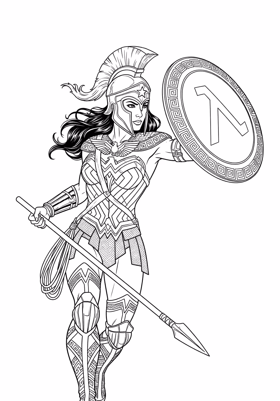 Mulher maravilha para colorir — desenho para imprimir