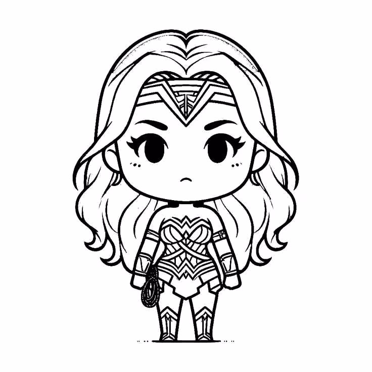 Mulher maravilha para colorir — desenho para imprimir