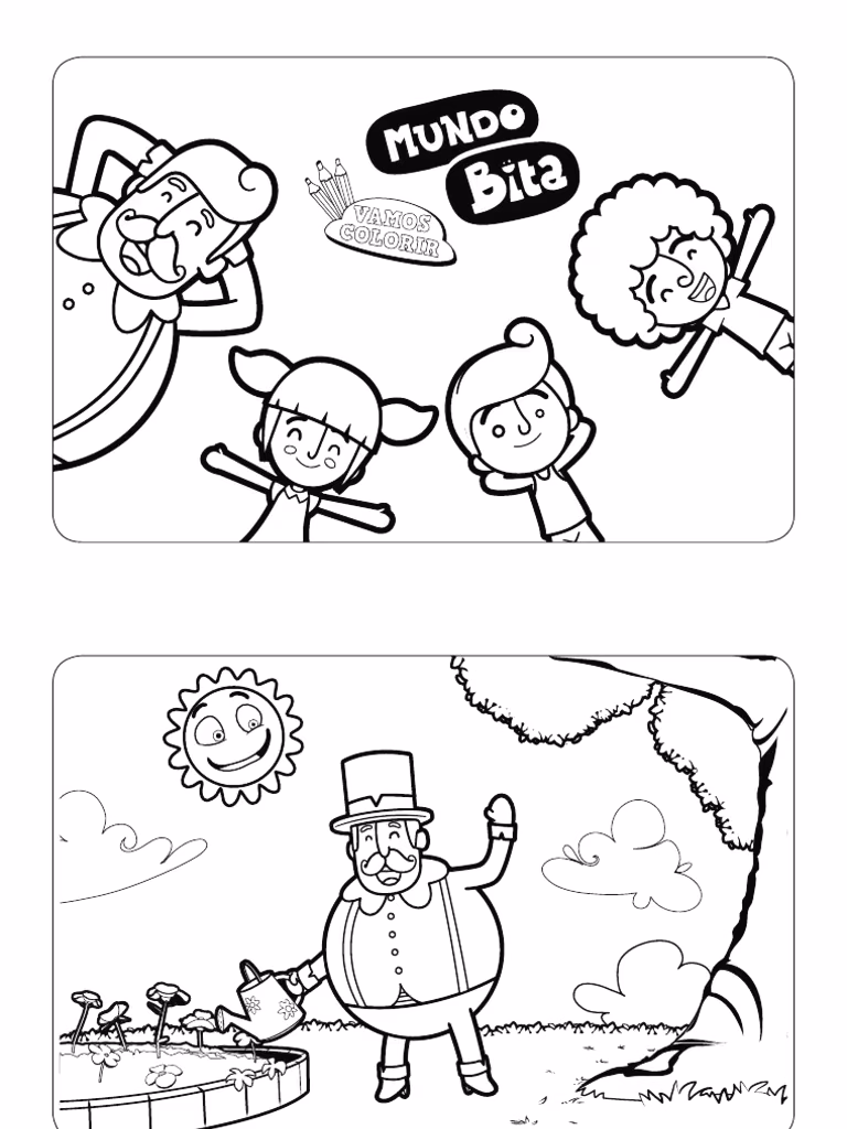 Mundo bita para colorir — desenho para imprimir