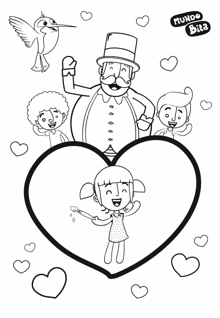 Mundo bita para colorir — desenho para imprimir
