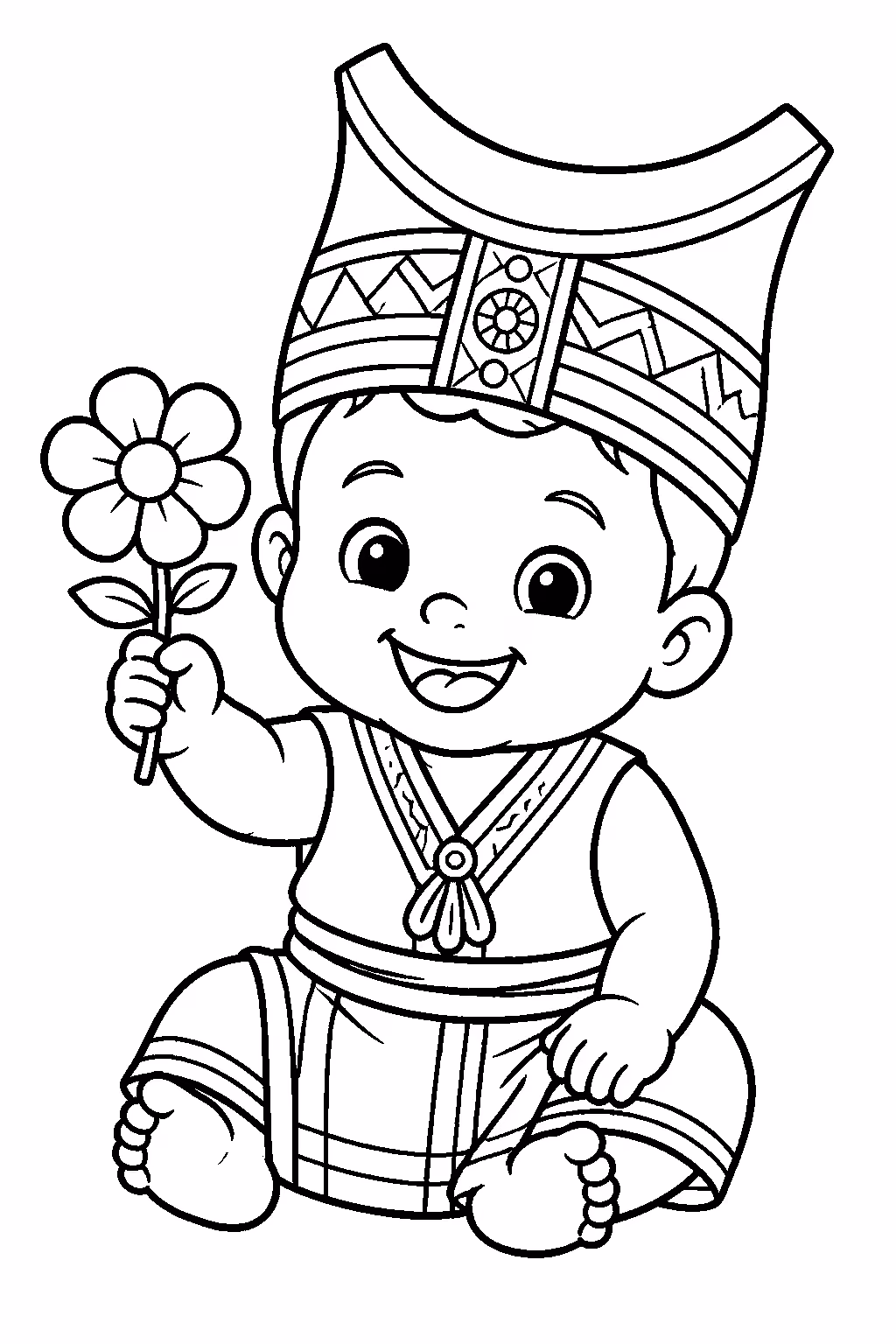 Mundo torajo para colorir — desenho para imprimir