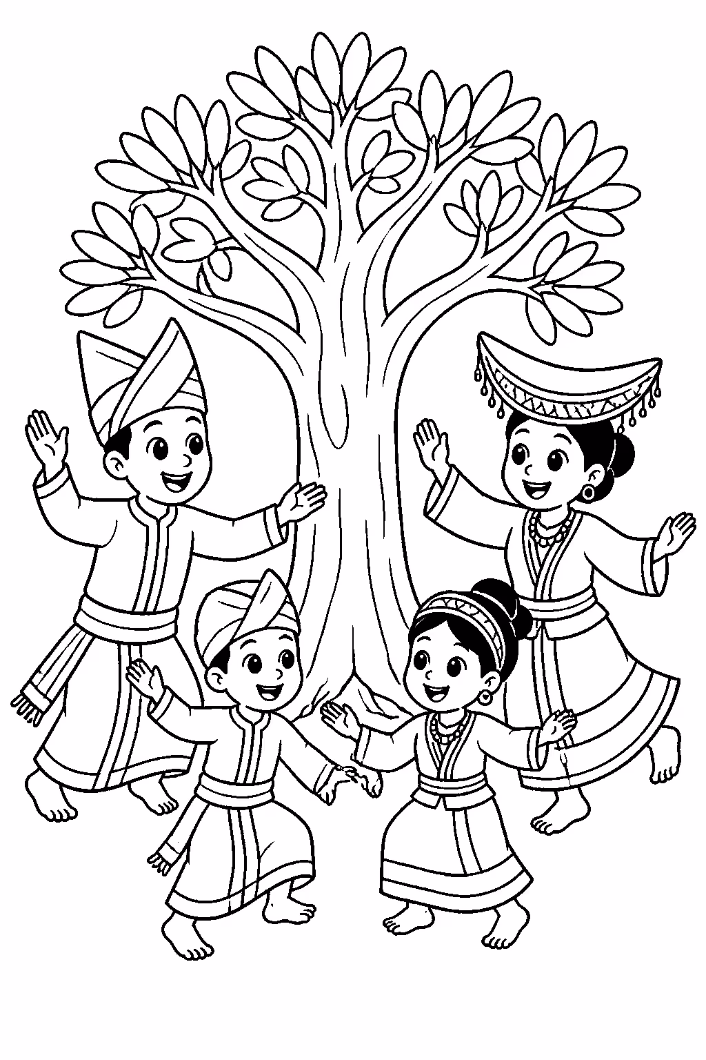 Mundo torajo para colorir — desenho para imprimir